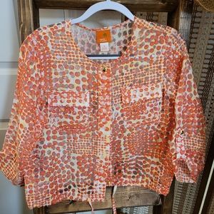 Heart of Palm Rayon print pattern blouse.  Size 8
